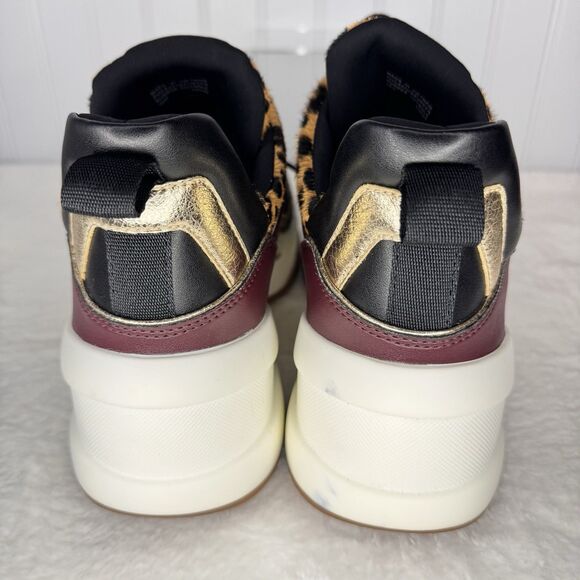 MICHAEL KORS Sz 10 M Olympia Trainer Cheetah Leopard Platform Calf Hair Mesh 10M - Picture 8 of 12